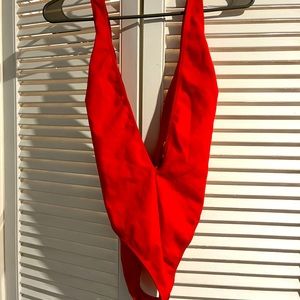 Red Kendall and Kylie one piece swimsuit